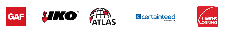 Brands we carry: GAF, IKO, Atlas, CertainTeed, Owens Corning